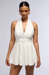 BUSINESS AT 4 TENNIS AT 5 PLEATED MINI DRESS