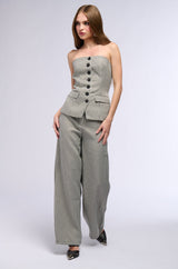 BUSINESS CASUAL HOUNDSTOOTH WIDE LEG WOVEN TROUSER