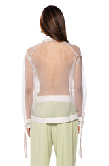 BUSINESS IN THE FRONT SHEER BLOUSE