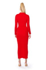 BUSY GAL LONG SLEEVE MOCK NECK MAXI DRESS