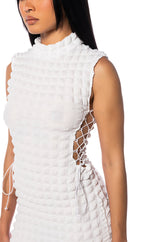 BUSY GAL SLEEVELESS MOCK NECK MAXI DRESS