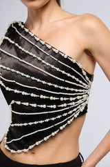 BUTTERFLY DREAMS ONE SHOULDER SATIN TOP