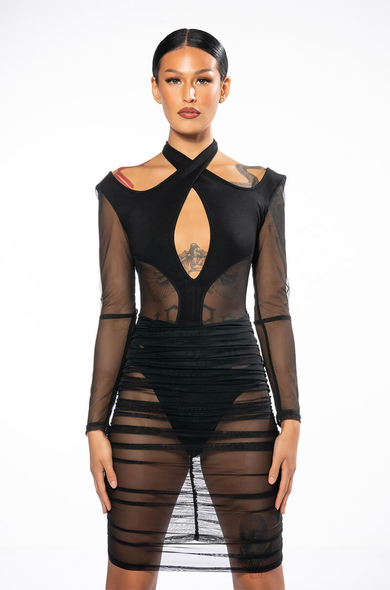 BY MY SIDE MIDI DRESS WITH CUT OUTS