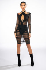 BY MY SIDE MIDI DRESS WITH CUT OUTS