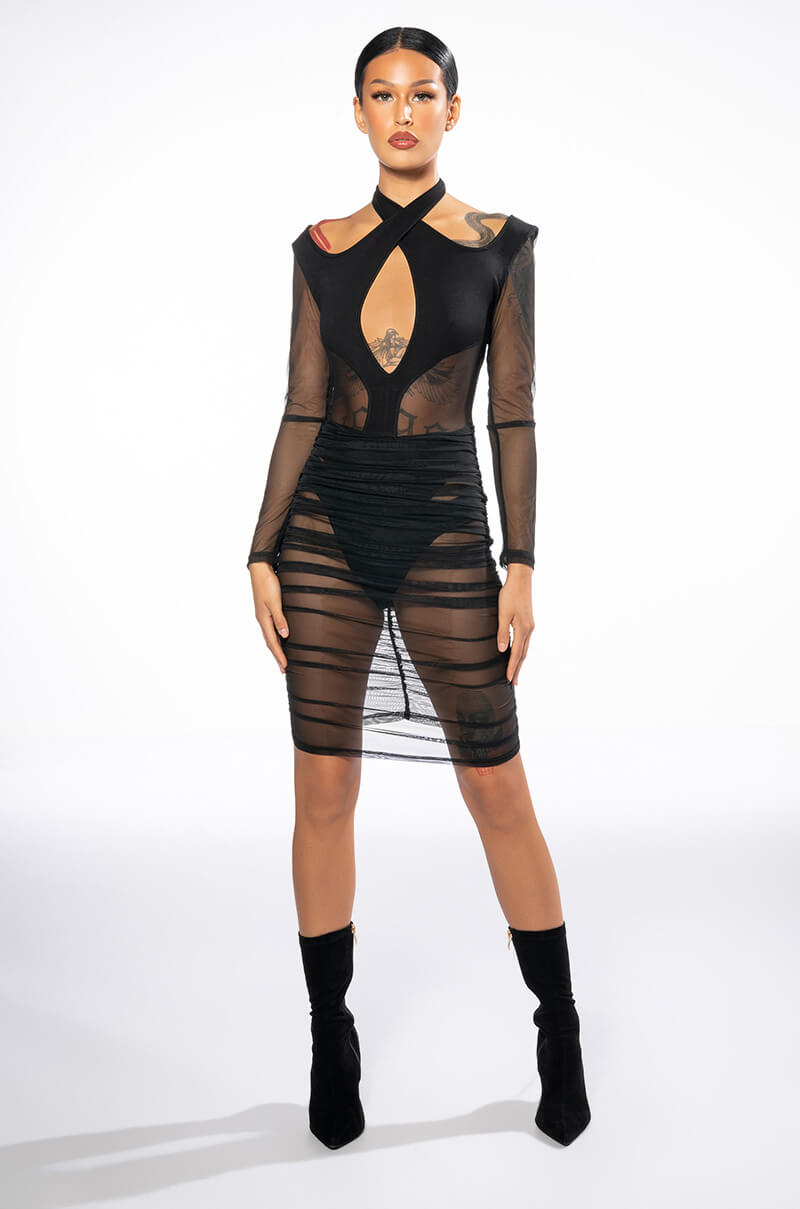 BY MY SIDE MIDI DRESS WITH CUT OUTS