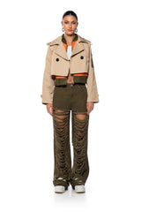 CALCULATED MOVES WIDE LEG DISTRESSED JEAN