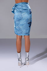 CALL IT WHAT YOU WANT FAUX DENIM DRESS