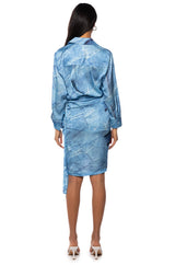 CALL IT WHAT YOU WANT FAUX DENIM DRESS