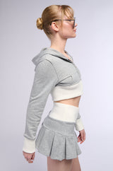 CALL ME MAYBE CROPPED ZIP UP SWEATSHIRT