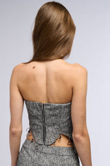CALLING MY NAME CORSET TOP IN GRAY