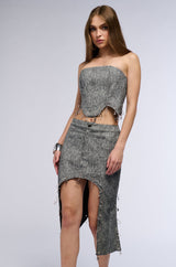 CALLING MY NAME SKIRT IN GRAY