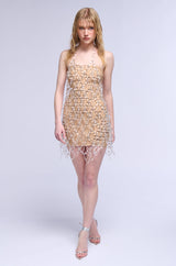CAME THRU DRIPPIN CRYSTAL CHAIN MINI DRESS
