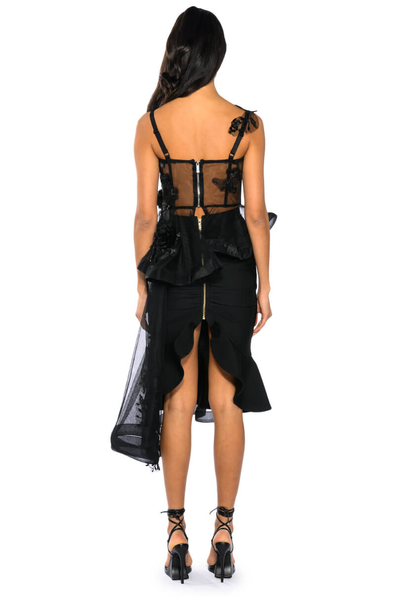 CAMILLA FLORAL EMBROIDERED HIGH LOW PEPLUM TOP