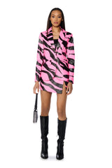 SHANT BE TAMED FAUX LEATHER BLAZER