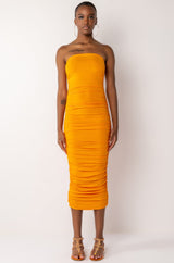 CAN'T GET ENOUGH EXTRA RUCHED MIDI DRESS