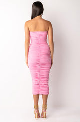 CAN'T GET ENOUGH EXTRA RUCHED MIDI DRESS