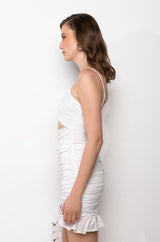 CAN'T HELP IT MINI RUCHED DRESS