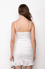 CAN'T HELP IT MINI RUCHED DRESS