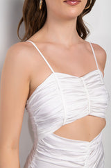 CAN'T HELP IT MINI RUCHED DRESS