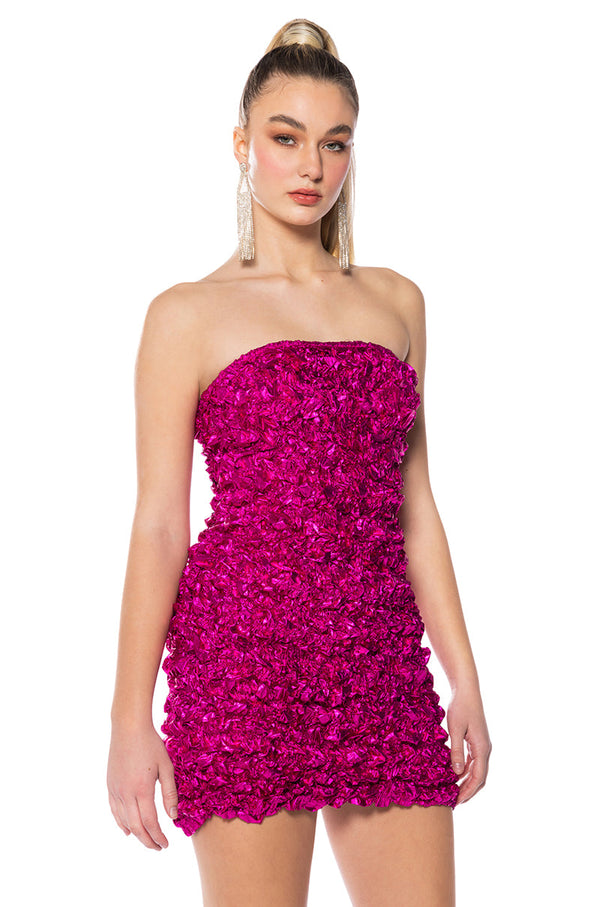 CANT RELATE TEXTURED MINI DRESS