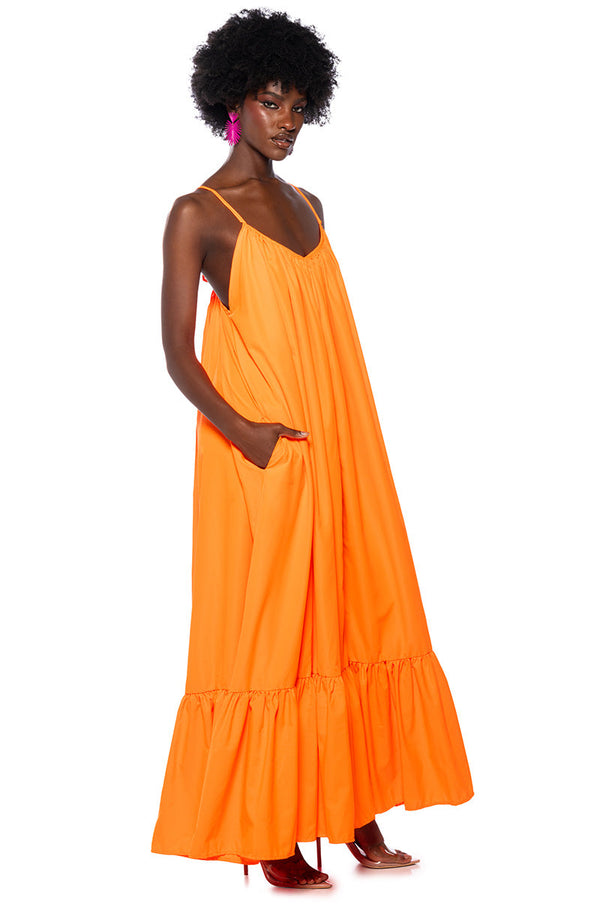 CAPRI MAXI SUN DRESS IN ORANGE