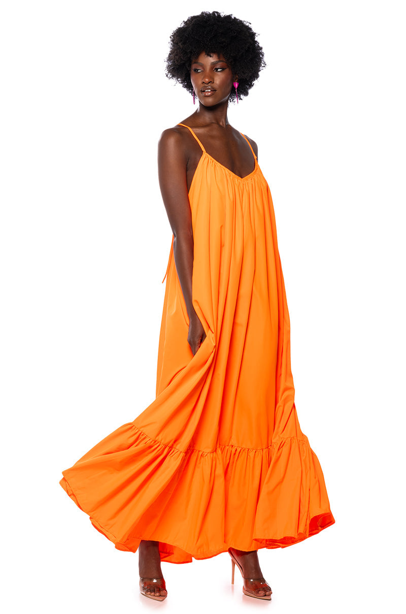 CAPRI MAXI SUN DRESS IN ORANGE