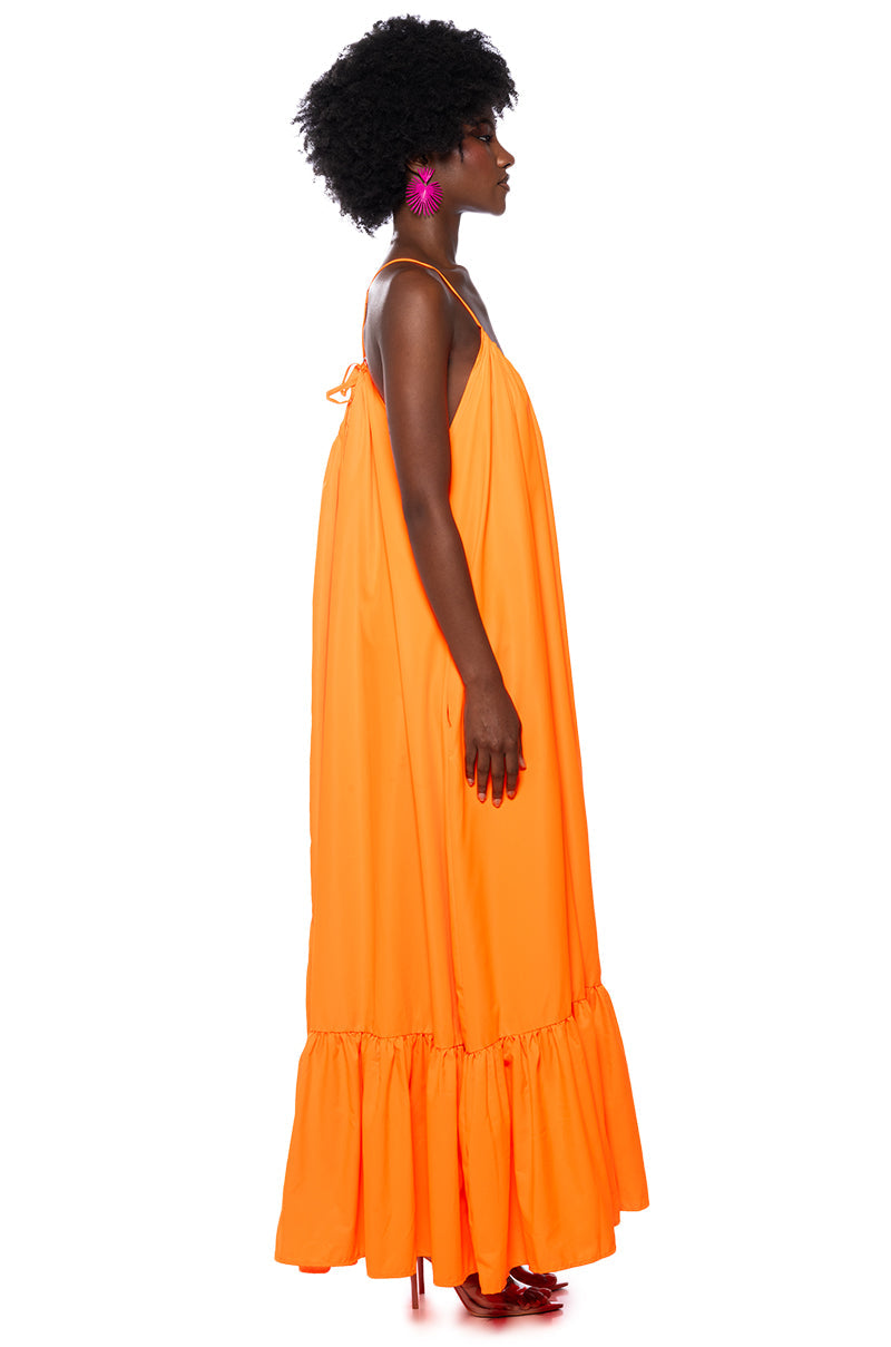 CAPRI MAXI SUN DRESS IN ORANGE