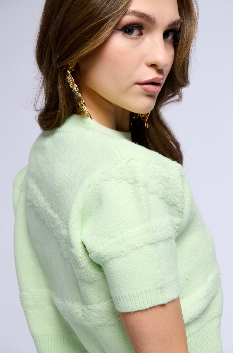 CARISSA COZY KNIT SHORT SLEEVE TOP