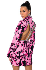 BLURRED LINES OPEN BACK MINI BLAZER DRESS
