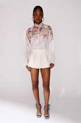 CARMELLIA FLORAL BUTTON DOWN BLOUSE