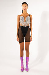 CARNIVALE RHINESTONE FRINGE BRA TOP