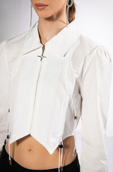 CARRIED AWAY CROPPED BUTTON DOWN TOP