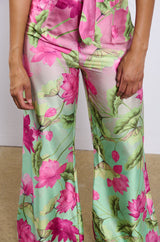 CATCH ME IN MIAMI PRINTED SATIN PANT
