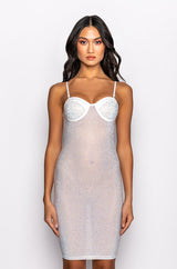 CATCH UP RHINESTONE MINI DRESS