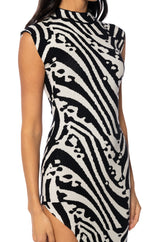 CAUGHT MY EYE MOCK NECK KNIT MIDI DRESS