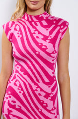 CAUGHT MY EYE MOCK NECK KNIT MIDI DRESS
