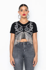CAUGHT UP IN THE RHYTHM EMBELLISHED TEE