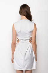 CAUGHT UP IN THE TWIST MINI DRESS WITH SLIT