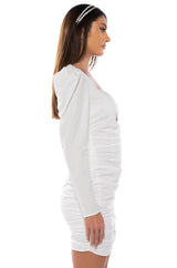 JULITA RUCHED PUFF SLEEVE MINI DRESS