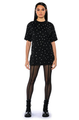 CECE EMBELLISHED OVERSIZED T SHIRT