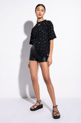 CECE EMBELLISHED OVERSIZED T SHIRT