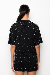 CECE EMBELLISHED OVERSIZED T SHIRT