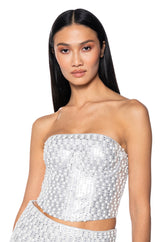 CELEBRATE ME EMBELLISHED TUBE TOP