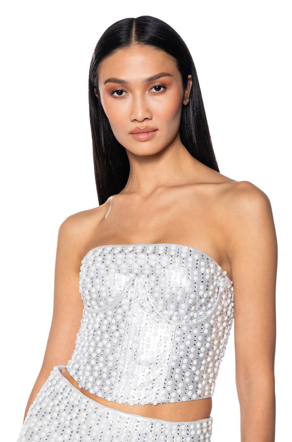 CELEBRATE ME EMBELLISHED TUBE TOP