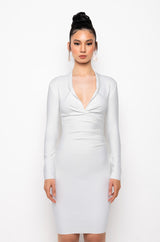 CELESTE LOW V BANDAGE MIDI DRESS
