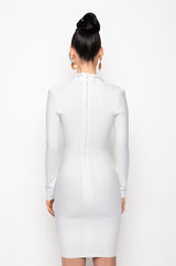 CELESTE LOW V BANDAGE MIDI DRESS