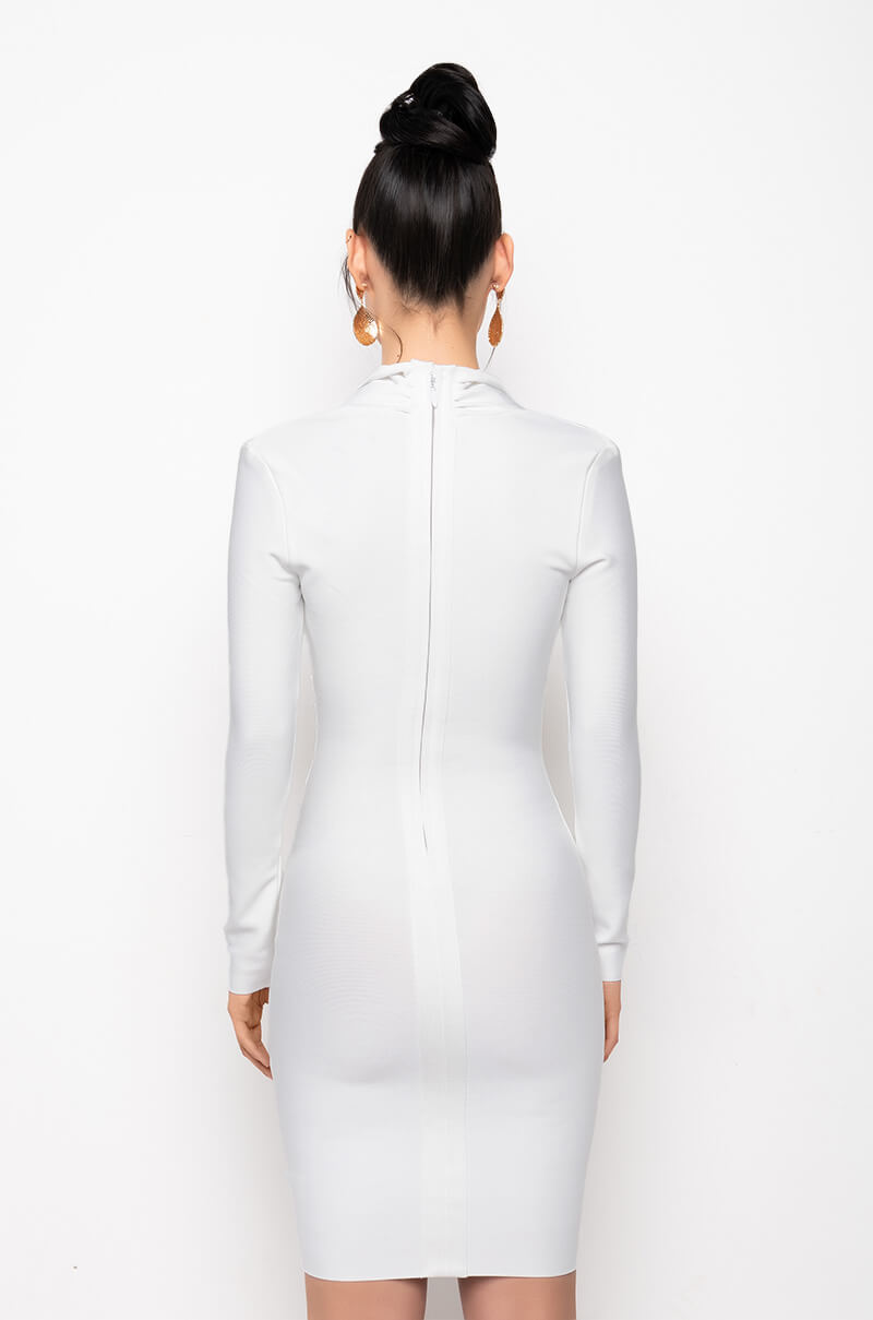 CELESTE LOW V BANDAGE MIDI DRESS