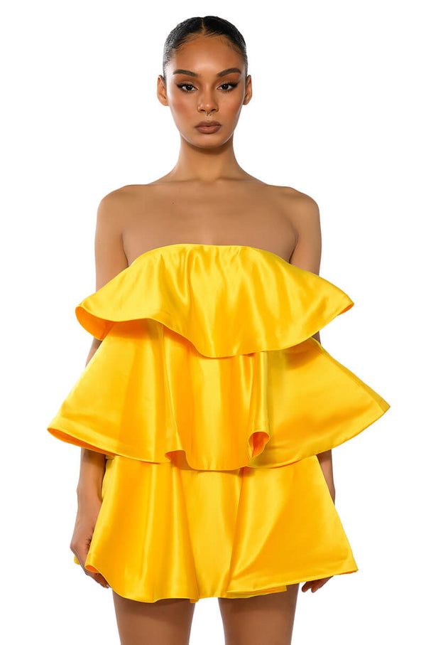 CENTER OF ATTENTION LAYERED MINI DRESS