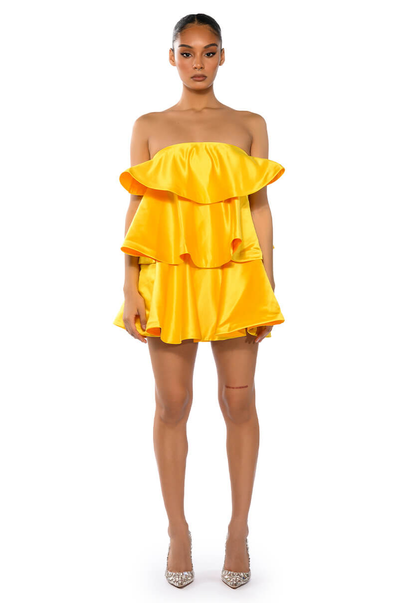 CENTER OF ATTENTION LAYERED MINI DRESS