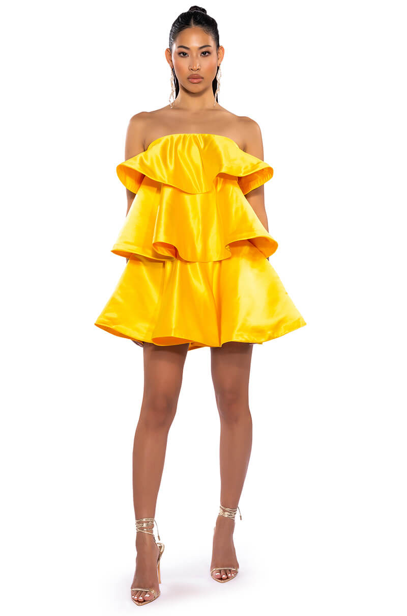 CENTER OF ATTENTION LAYERED MINI DRESS